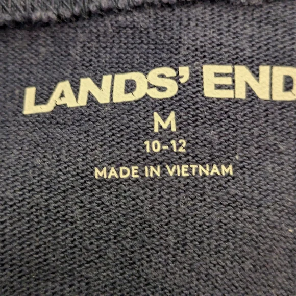 Lands End Long Sleeve Polka Dot Blue White Dress, Girls Medium (10-12) - Picture 7 of 8